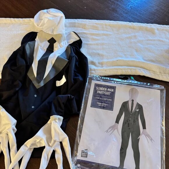 Slenderman Partysuit Teen Small Costume - Picture 1 of 3